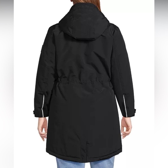 Lands' End Plus Squall Waterproof Insulated Parka Black Jacket Coat XXL Tall - Picture 4 of 17